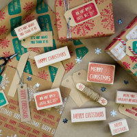 ***As seen on This Morning*** Merry Christmas and Happy Christmas Rubber Stamps