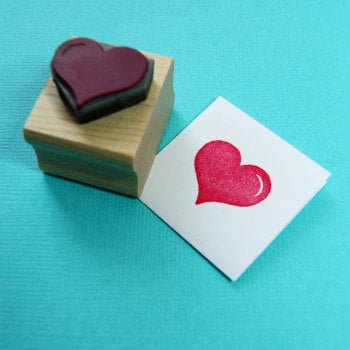 Classic Heart Rubber Stamp 