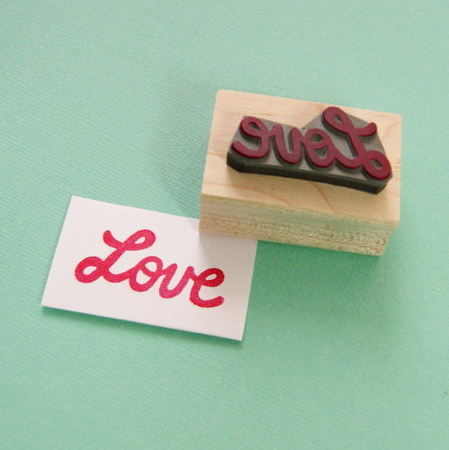 Retro Love Rubber Stamp