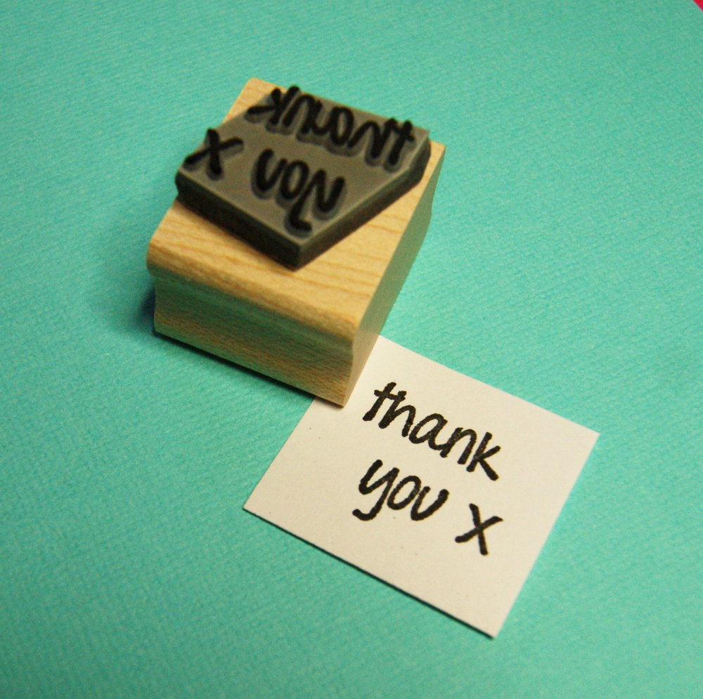 Mini Thank You Rubber Stamp