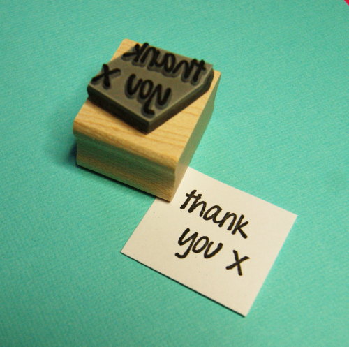 Mini Thank You Rubber Stamp