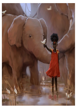 Girl with Elephants