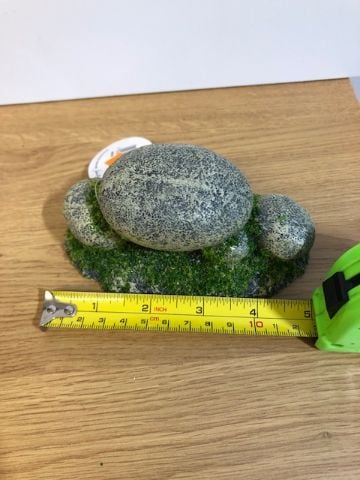 pebble pile with moss