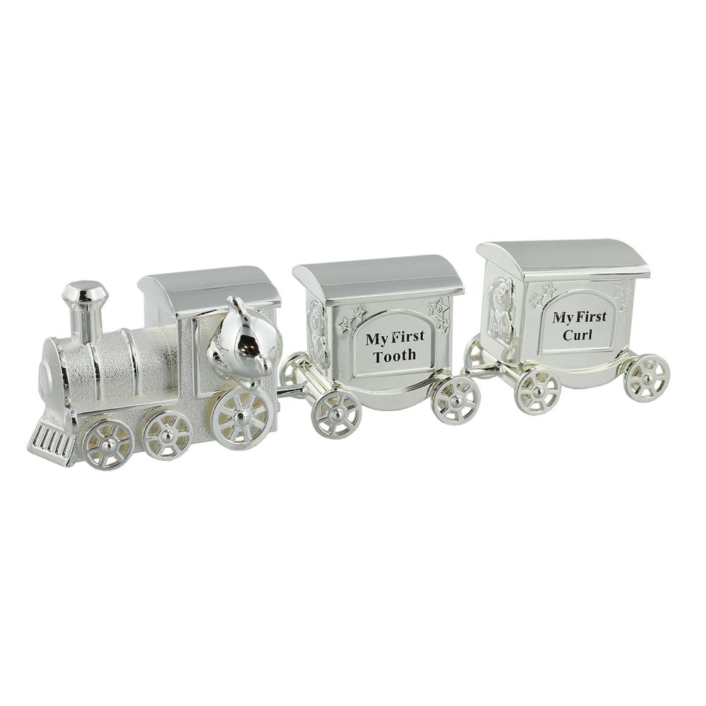 CELEBRATIONS SILVERPLATED TRAIN FIRST TOOTH & CURL SET 