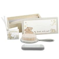Button Corner silverplated Brush and Comb set