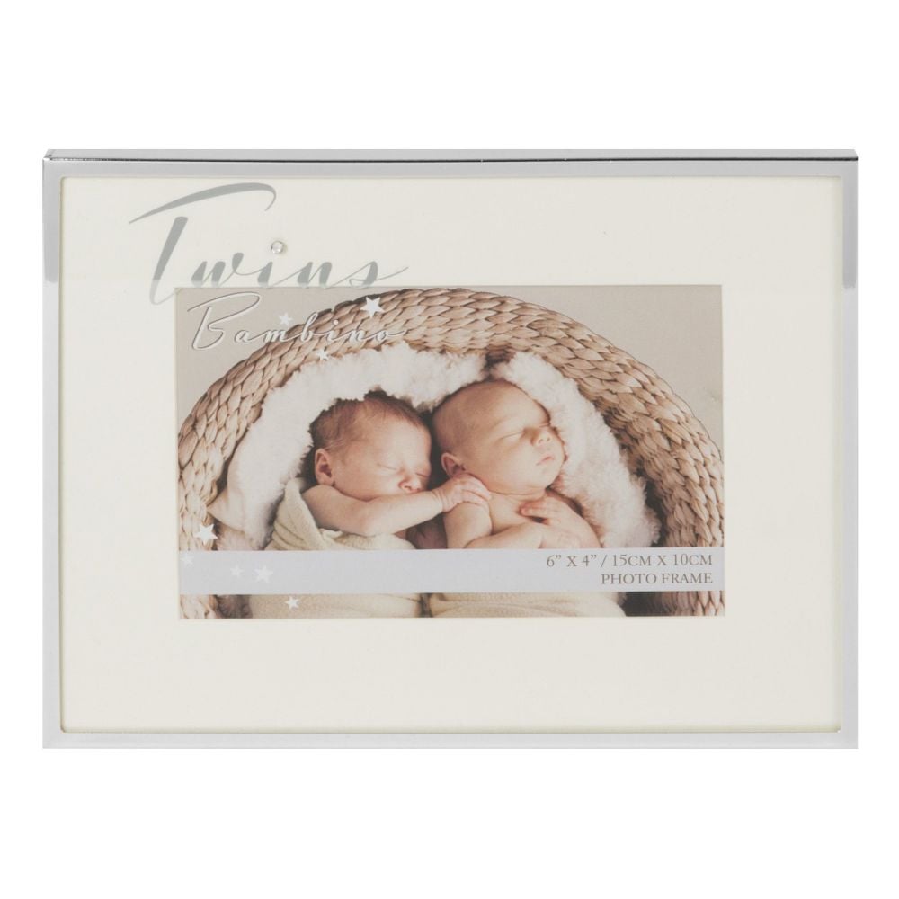  Bambino silver plated twins photo frame