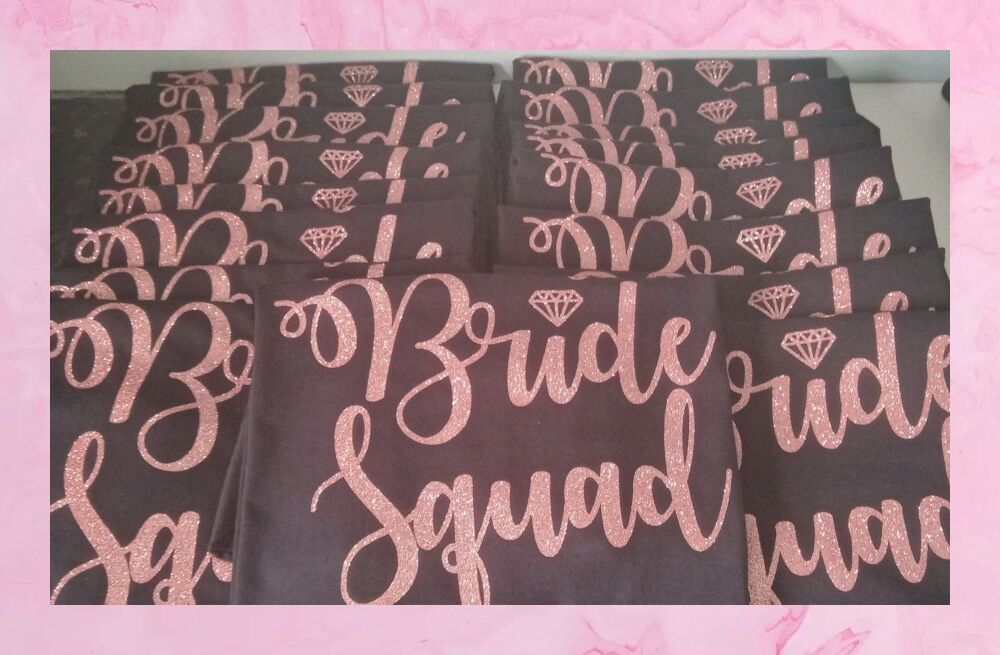 Glitter Bride Squad Hen TShirt