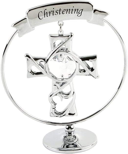 Crystocraft Christening Cross with Swarovski Crystal