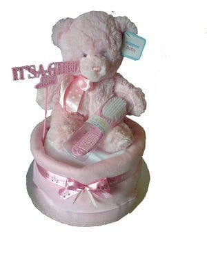 Welcome Baby Girls Nappy Cake