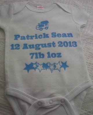 New baby boy personalised bodysuit/onesie - Unique new baby gifts