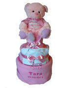 Personalised nappy cake with teddy