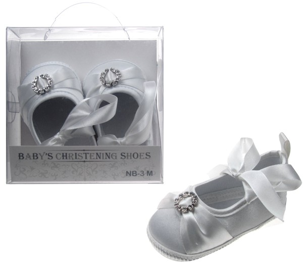 Girls Christening Shoes with Diamante