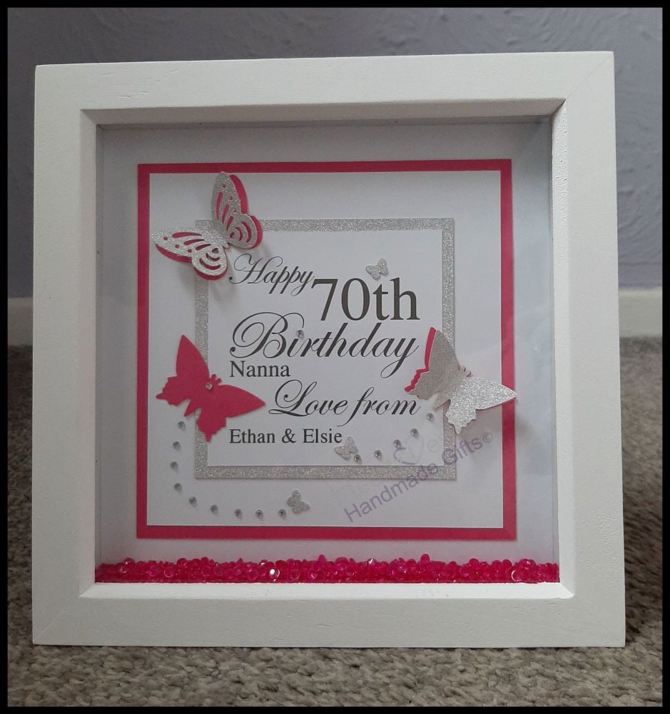 70th Birthday Frame, Personalised Box Frame, 70th Birthday Gift, Personalised 70th Box Frame, 70th Birthday Keepsake