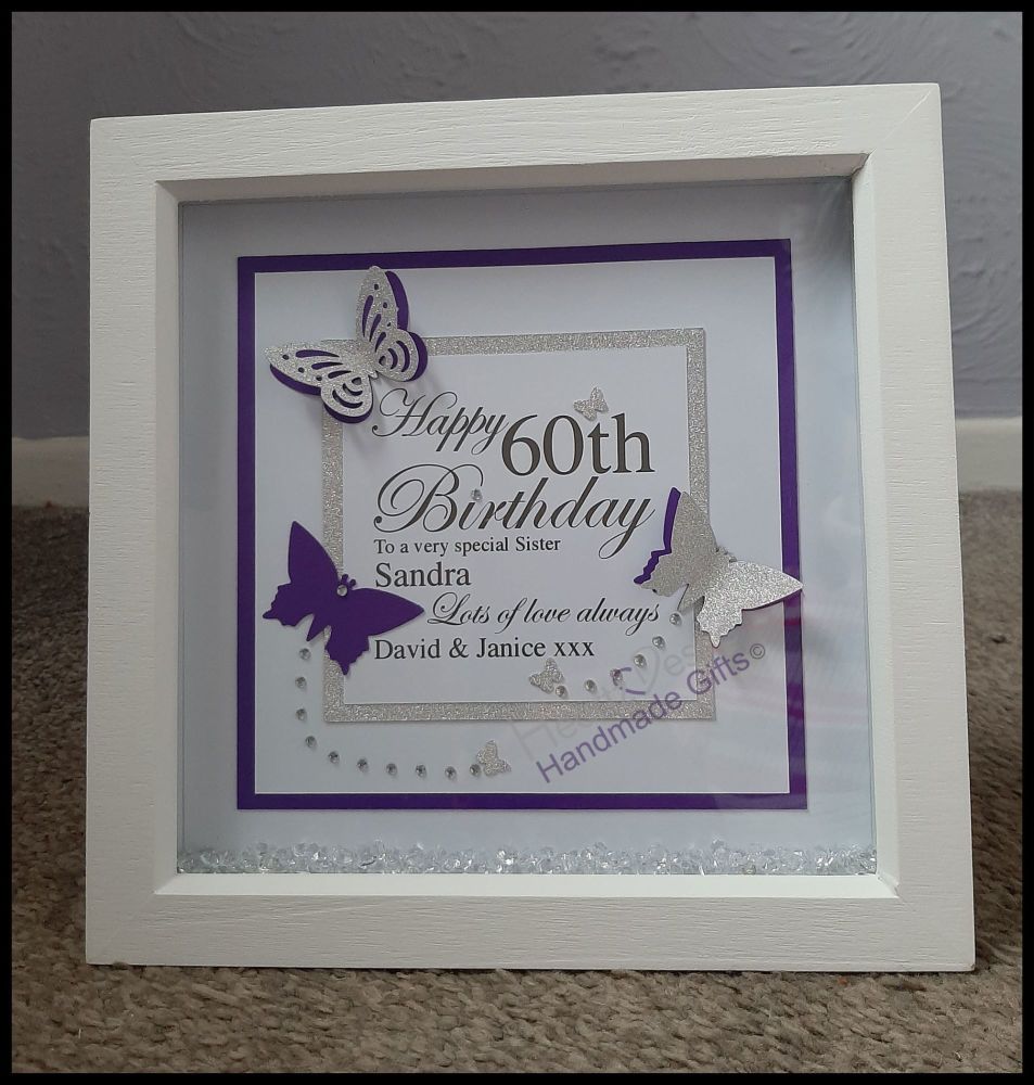 Personalised Box Frame, 60th Birthday Gift, Personalised 60th Box Frame, Daughter Gift, Birthday Gift, Gift For Her, 60th Birthday Frame