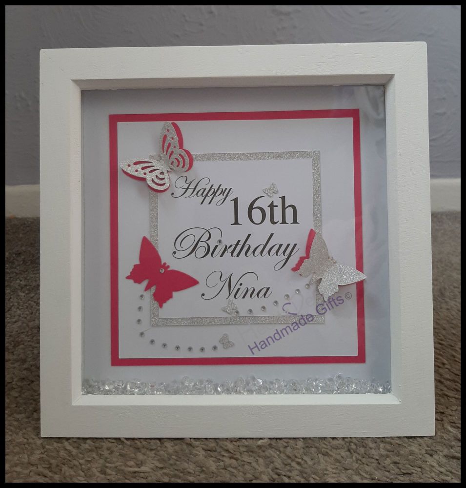 Personalised Box Frame, 16th Birthday Gift, Personalised 16th Box Frame, Daughter Gift, Birthday Gift, Gift For Her, 16th Birthday Frame
