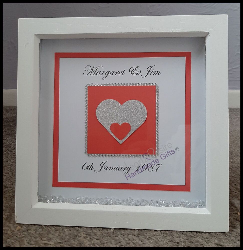 Personalised Box Frame, 35th Wedding Anniversary Gift, Anniversary Gift, Personalised Anniversary Gift, 35th Wedding Anniversary Frame