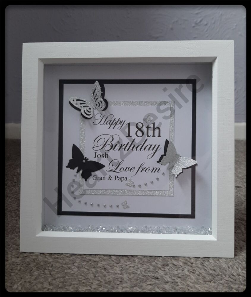 Personalised Box Frame, 18th Birthday Gift, Personalised 18th Box Frame, Daughter Gift, Birthday Gift, Gift For Her, 18th Birthday Frame