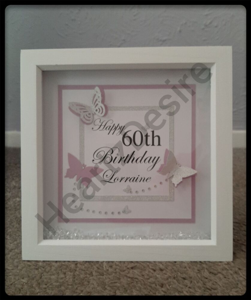 Personalised Box Frame, 60th Birthday Gift, Personalised 60th Box Frame, Daughter Gift, Birthday Gift, Gift For Her, 60th Birthday Frame
