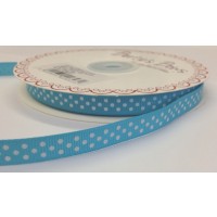 Bertie bows blue polka dot ribbon 9mm