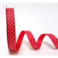 Berte Bows Red 16mm Grosgrain Ribbon with White Polka Dots 