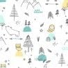 Cotton Fabric Forest on White Extra Wide