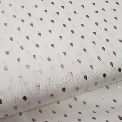 Cotton Poplin Metallic Raindrops