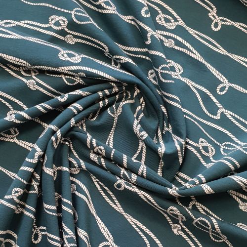 Cotton Jersey Knots Emerald Green