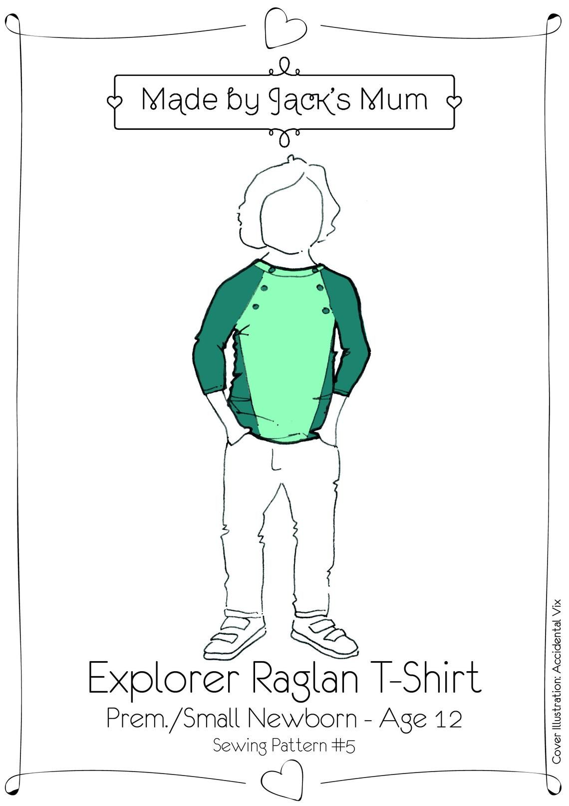 MBJB Raglan T-Shirt Pattern Age Newborn to 12 years