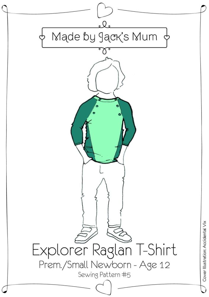 MBJB Raglan T-Shirt Pattern Age Newborn to 12 years