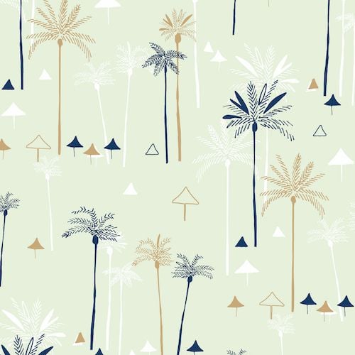 Dashwood Studio Ocean Drive Palm Trees Cotton Fabric
