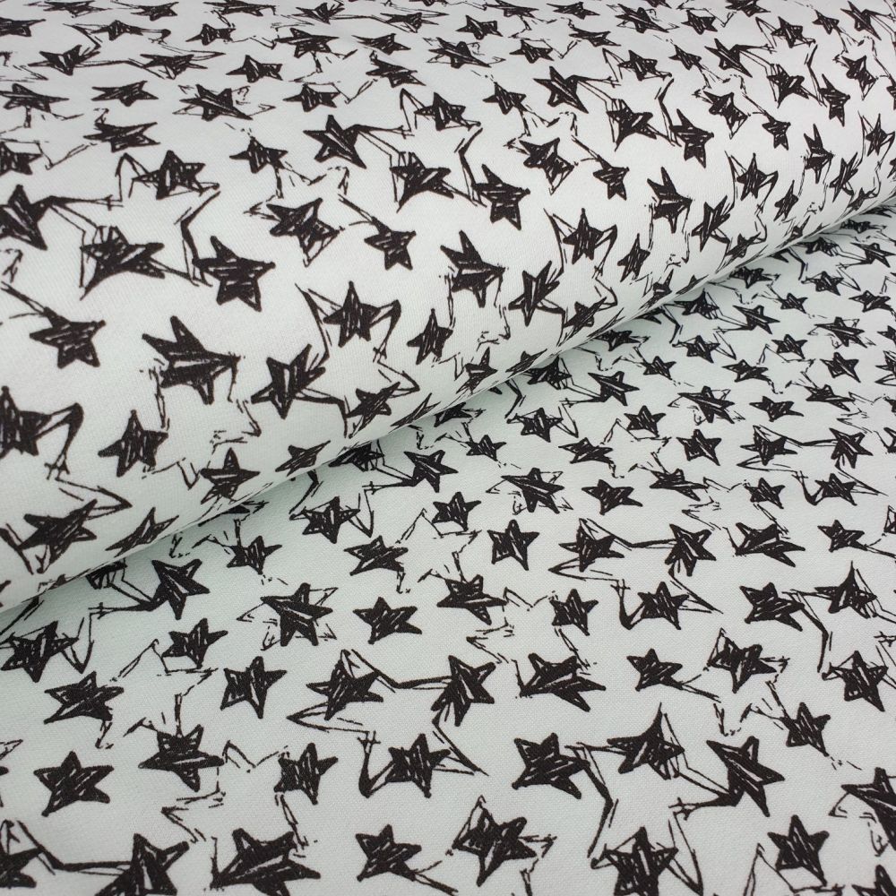 Mint Star Brushed Back Cotton SweatShirt Fabric