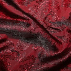 Paisley Jacquard Dress Lining Fabric Red 