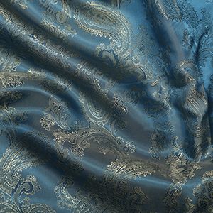 Paisley Jacquard Dress Lining Fabric Blue
