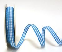 Blue 9mm Gingham Ribbon