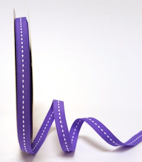 Bertie's Bows Purple 9mm Centre Stitch Grosgrain Ribbon