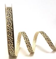 Bertie's Bows Ivory Leopard Print 9mm Grosgrain Ribbon