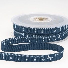 Tape Measure Ribbon 10mm Navy 
