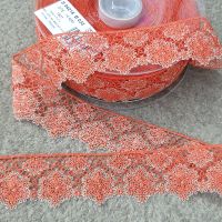 Flower Lace Trim 35mm Orange 