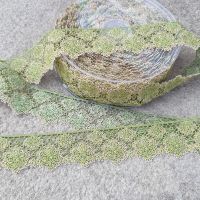 Flower Lace Trim 35mm Khaki 