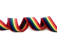 34mm Rainbow Stripe Cotton Blend Heavy Weight Webbing