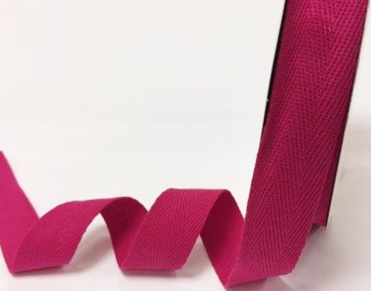 25mm Bertie's Bows Cotton Herringbone Webbing Hot Pink 