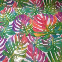 Oilcloth Fabric Tropical Leaves 