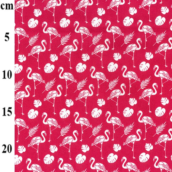 Cotton Poplin Fabric Flamingos Cerise 