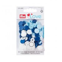 Prym Love Snap Fasteners 12.4mm 30pcs Navy/White/Blue