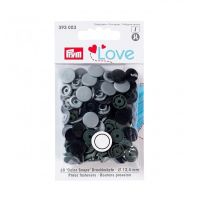 Prym Love Snap Fasteners 12.4mm 30pcs Black/Grey 