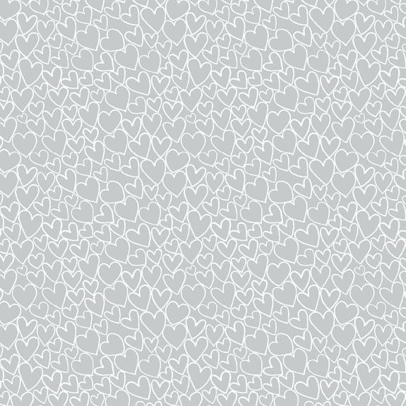 Makower Essential Cotton Fabric Tiny Hearts Pewter