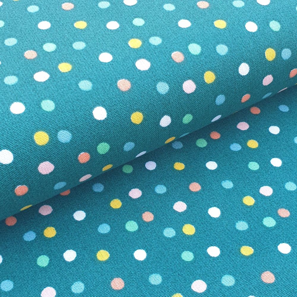 Cotton Poplin Fabric Happy Feeling Polka Dots 