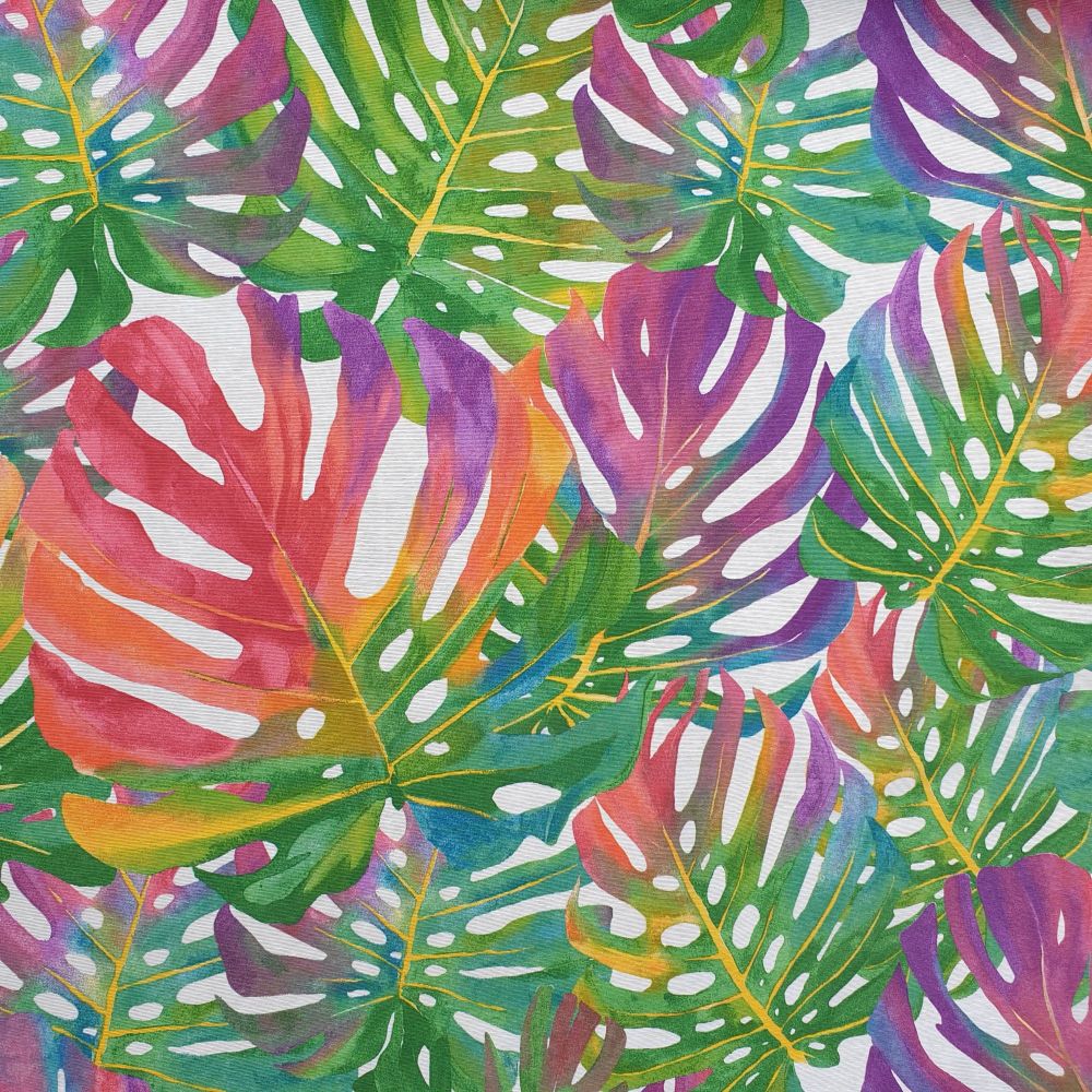 Cotton Canvas Tropical Leaves Summer