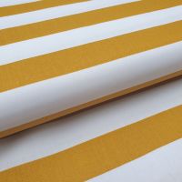 Cotton Poplin Stripes Mustard on White 