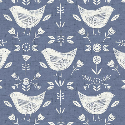 Narvik Cotton Canvas Fabric Birds 